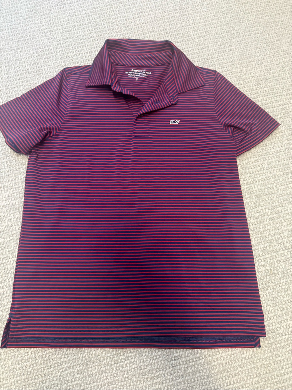 Vineyard Vines Kids Navy and red Striped Polo